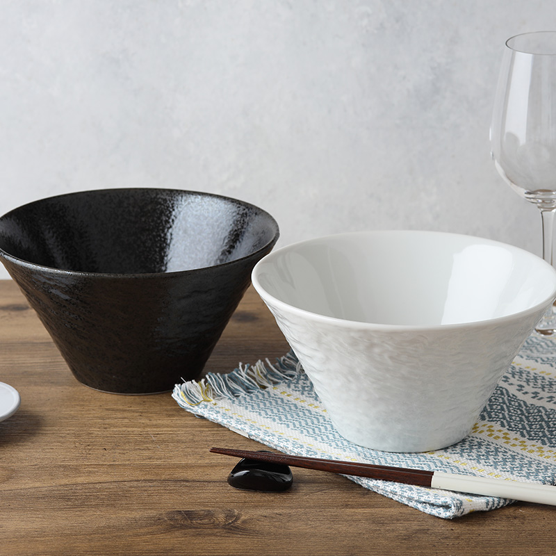 台形ボウル L 19cm スレート調 ホワイト