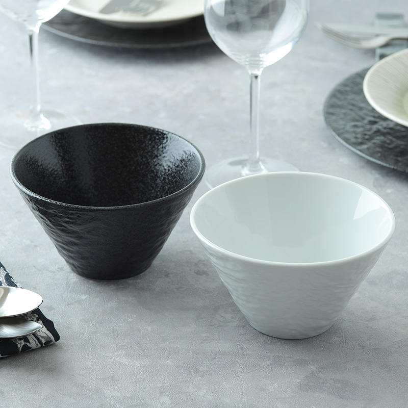 台形ボウル S 13.5cm スレート調 ホワイト