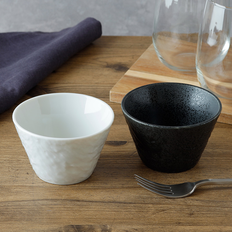 台形ボウル SS 10cm スレート調 ホワイト