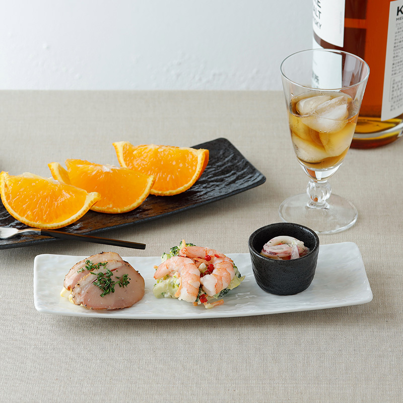 細角皿 24.5cm スレート調 ホワイト