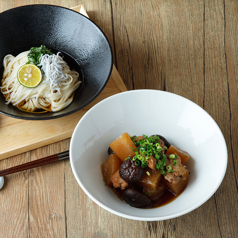 台形盛り鉢 24cm スレート調 ブラック丼ぶり どんぶり 丼 麺鉢 ボウル