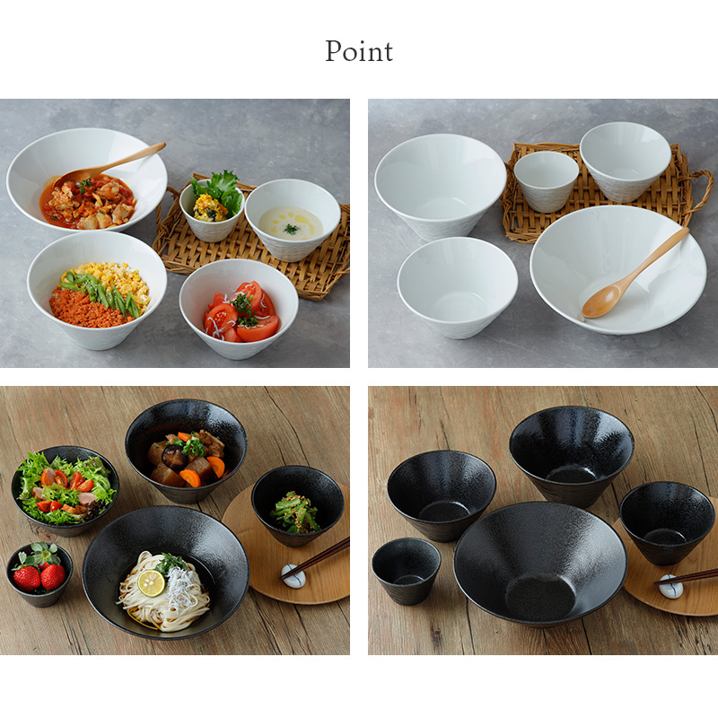 台形盛り鉢 24cm スレート調 ブラック丼ぶり どんぶり 丼 麺鉢 ボウル