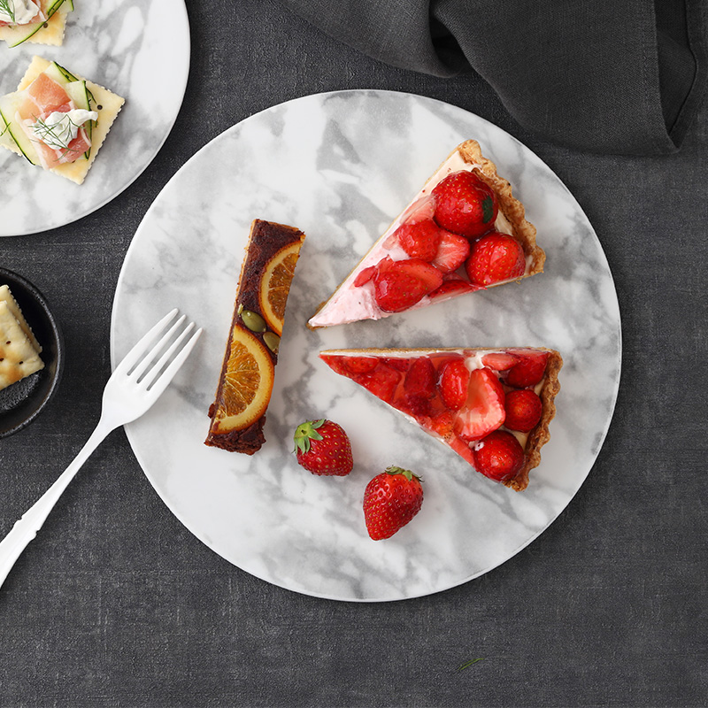 フラットプレート 25cm 大理石調マーブルプレート お皿 皿 食器 洋食器