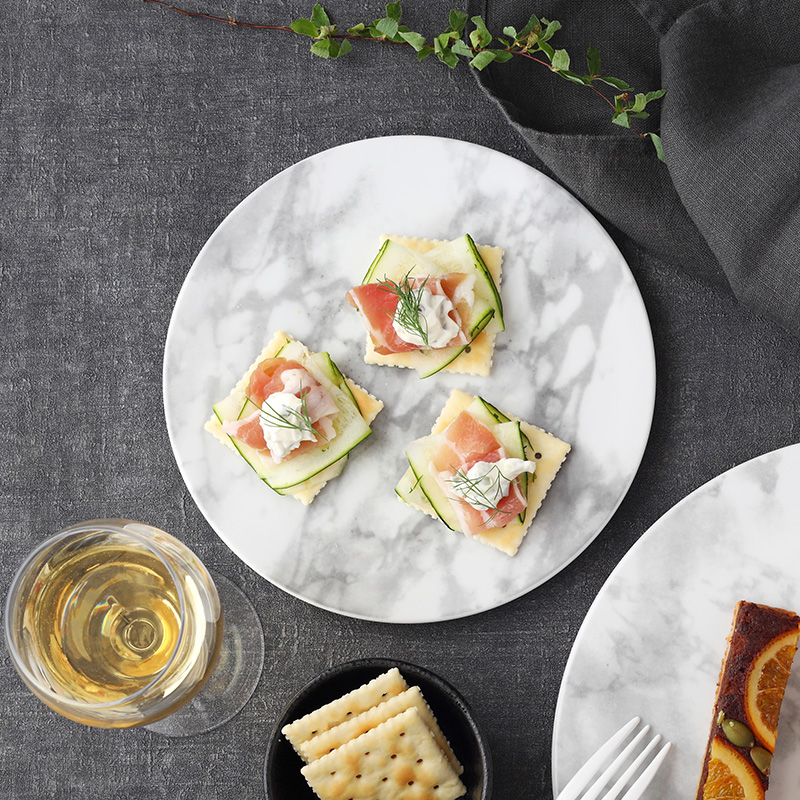 フラットプレート 19cm 大理石調マーブルプレート お皿 皿 食器 洋食器