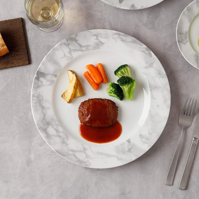 リムプレート 28cm 大理石調マーブル プレート お皿 皿 食器 大皿