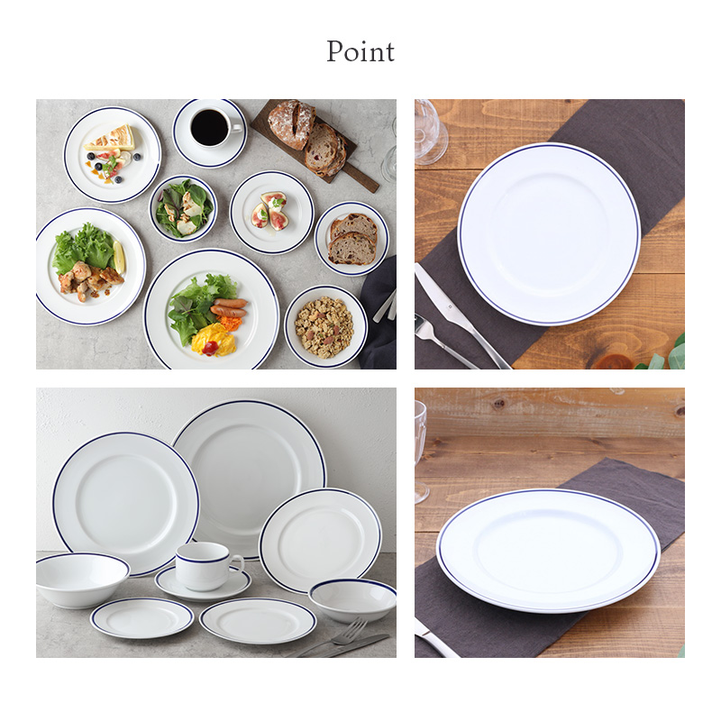 リムプレート 24cm インディゴライン