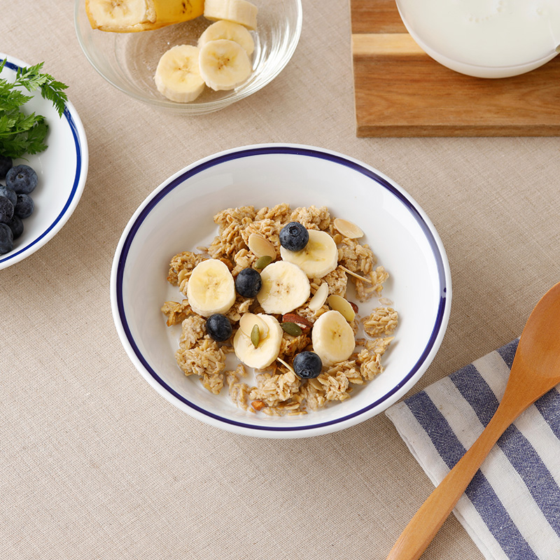 オートミール ボウル 16.5cm インディゴライン