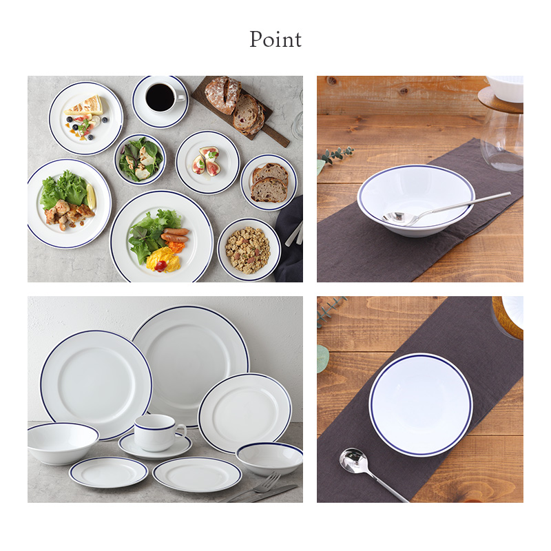 オートミール ボウル 16.5cm インディゴライン