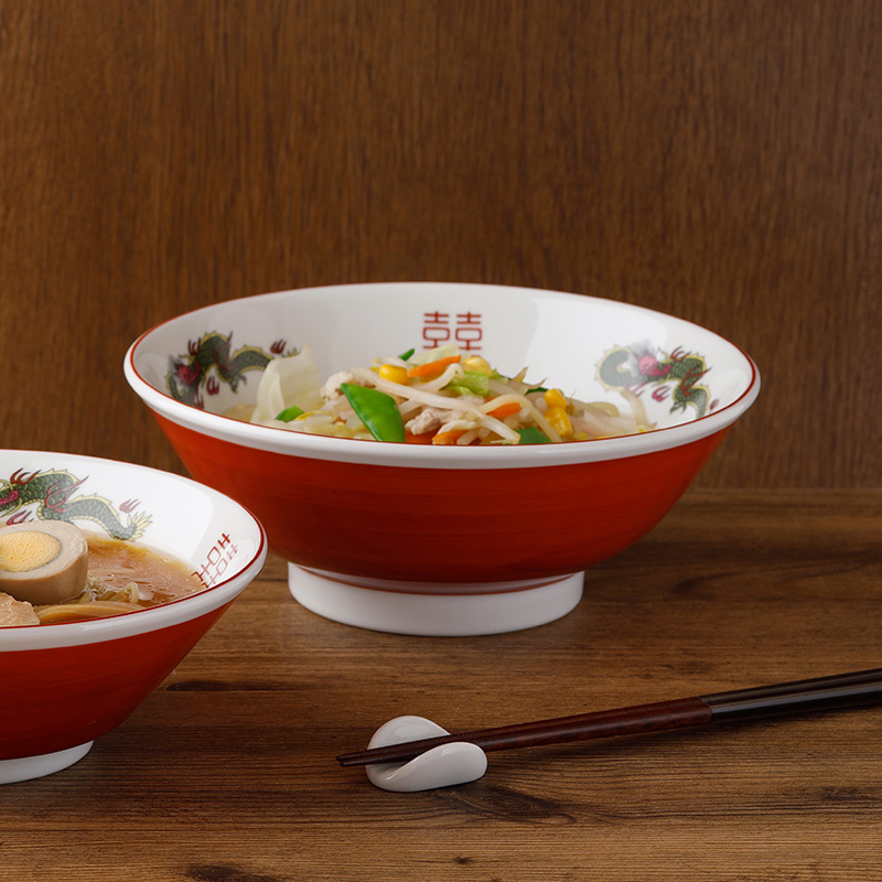 中華ラーメンどんぶり 22cm 1,400cc 赤巻龍 丼ぶり どんぶり 丼 麺鉢