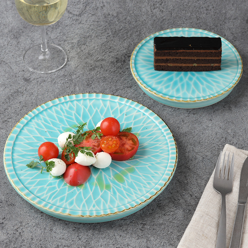 中皿 17cm マリンブルー Dahliaダリア