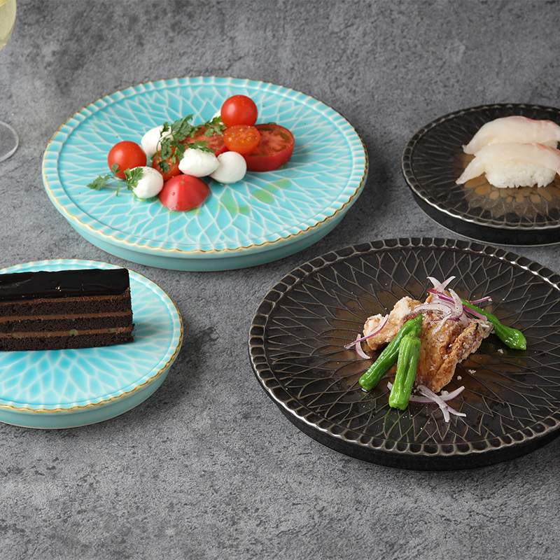 大皿 24cm マリンブルー Dahliaダリア