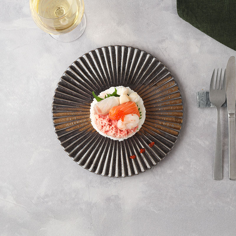 中皿 21.5cm 金吹き Mum