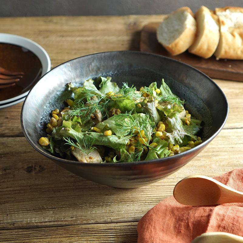 盛鉢 23cm 楕円型 鉄結晶