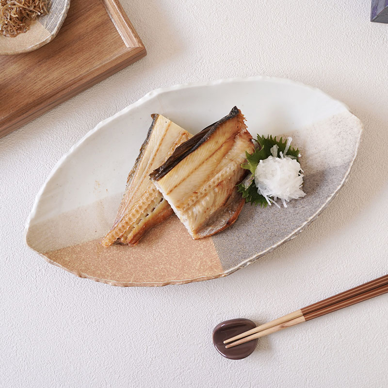 和食器 長皿 30cm 変形菱型 山びこ