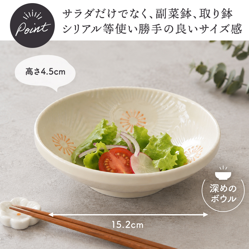 サラダボウル 15cm ピュアハート サイズと使い方