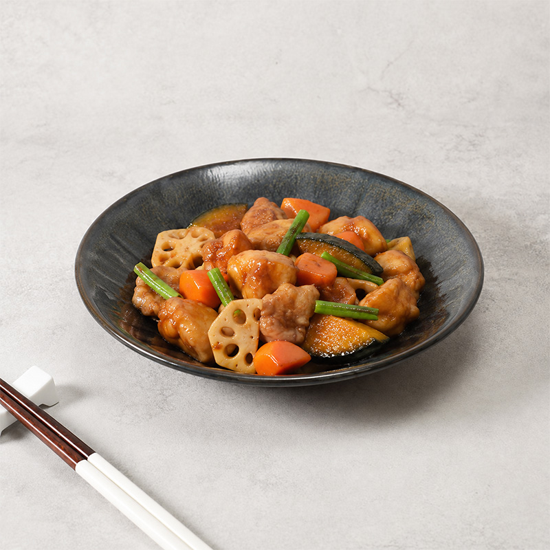 深皿 19.5cm 紫煌 しのぎ型
