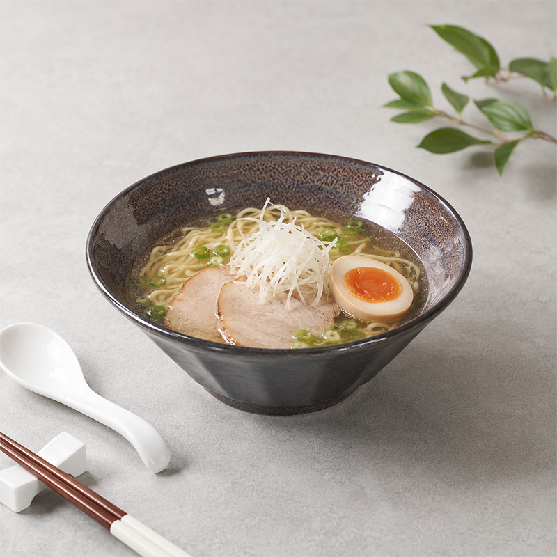 6.3ラーメンどんぶり 19.5cm 紫煌 しのぎ型