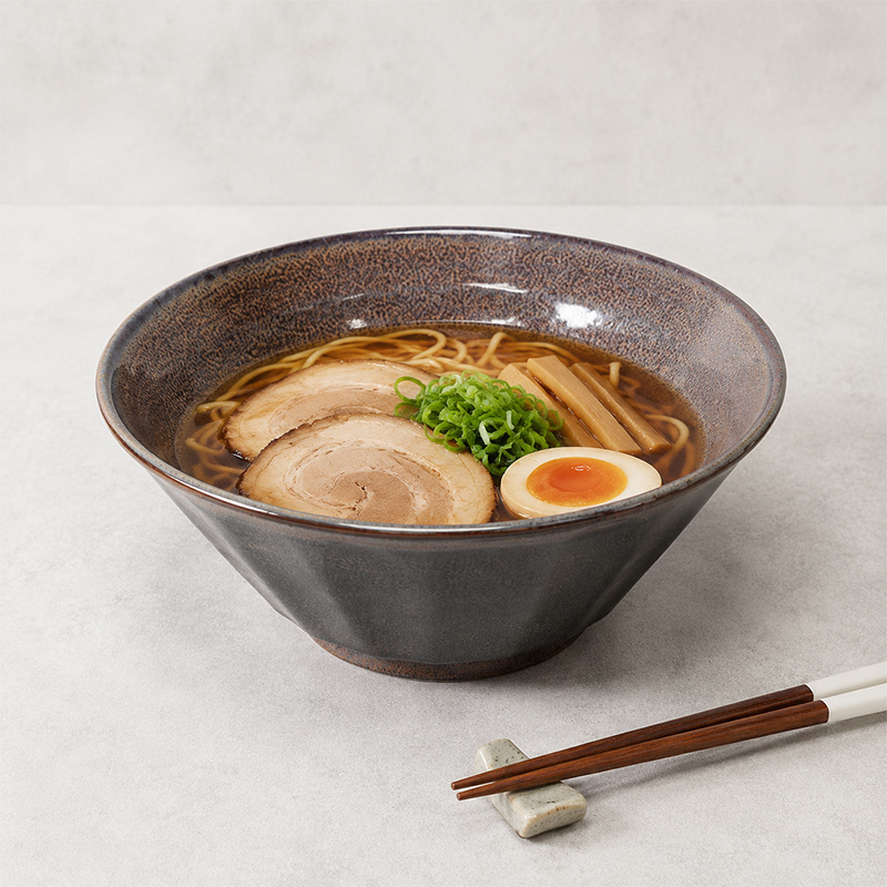 6.8ラーメンどんぶり 21.5cm 紫煌 しのぎ型
