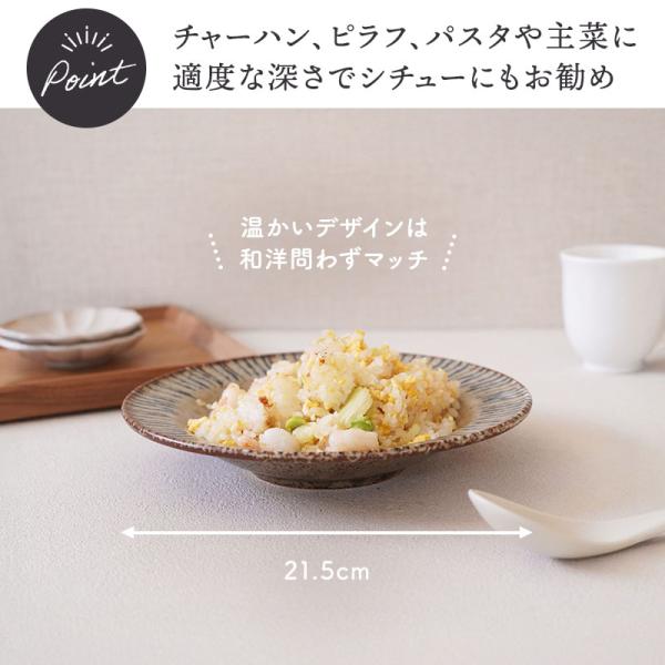 リム型深皿 21.5cm 松葉