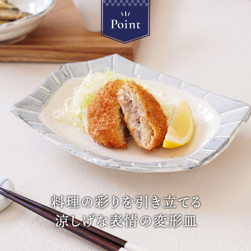 前菜皿 21.5cm 変形 なごみ十草