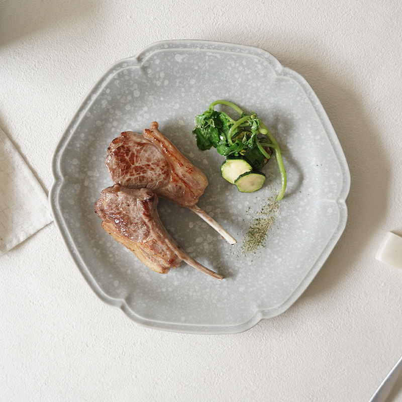 プレート 24cm 細雪 ささめゆき グレー