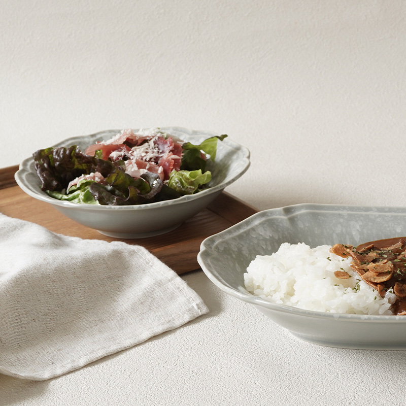 ボウル 16.8cm 細雪 ささめゆき グレー