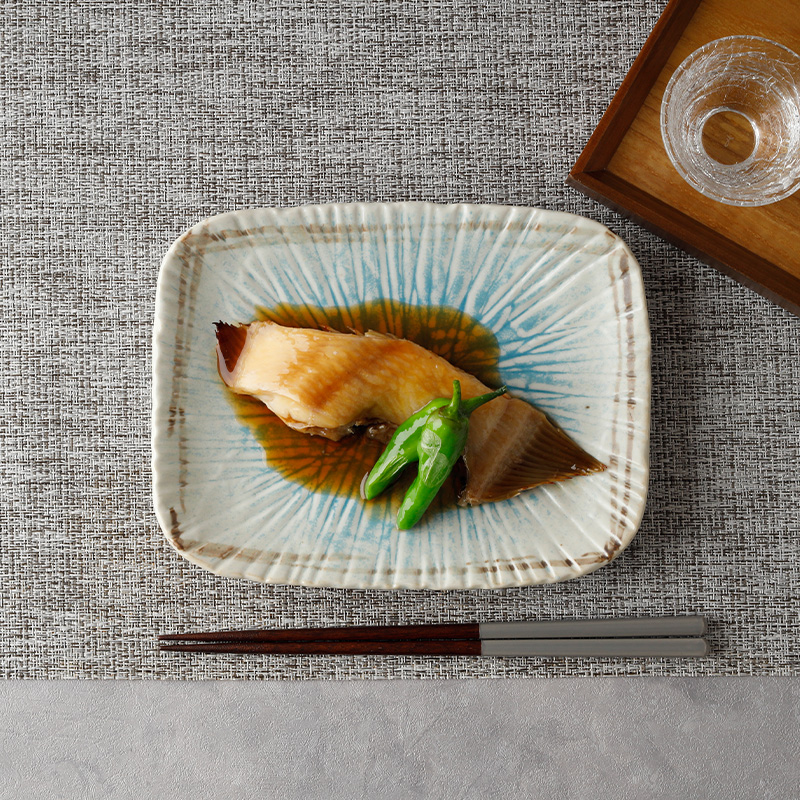 焼物皿 20.5cm 角皿 雫 和食器