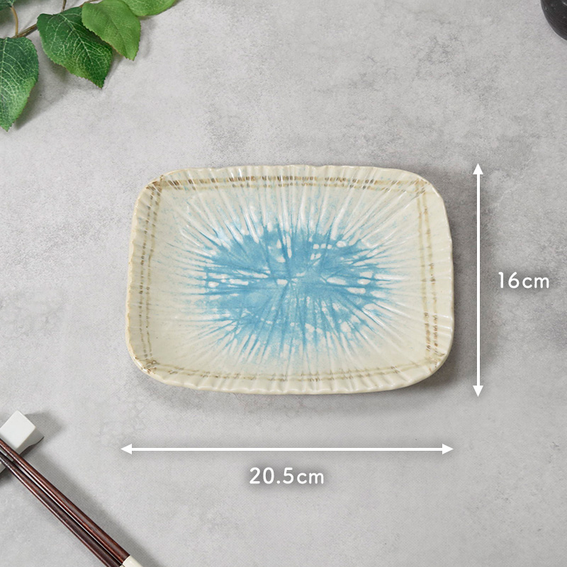 焼物皿 20.5cm 角皿 雫 和食器 盛り付けイメージ