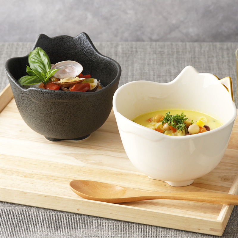 ネコ型ボウル 14cm キャランチ