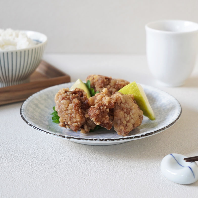 中皿 18cm 三島粉引