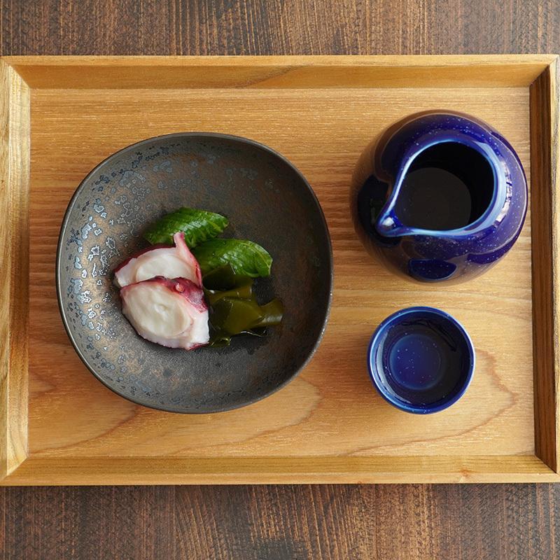 金結晶 ナデ角深皿 12cmプレート お皿 皿 食器 和食器 おしゃれ 小皿