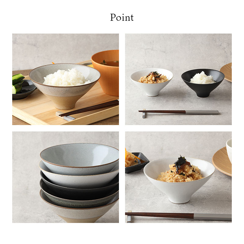 Rice bowl S 13.5cm 茶碗 窯変 Forbito black