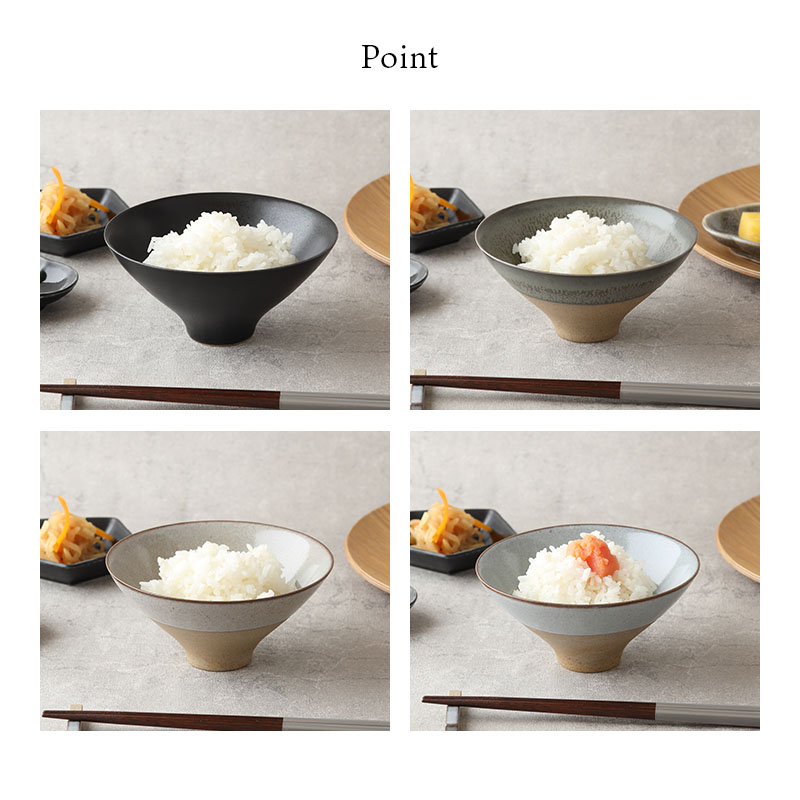 Rice bowl S 13.5cm 茶碗 窯変 Forbito black