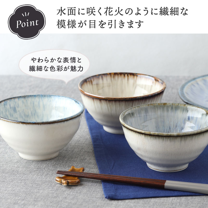 お茶碗 12cm 水花火