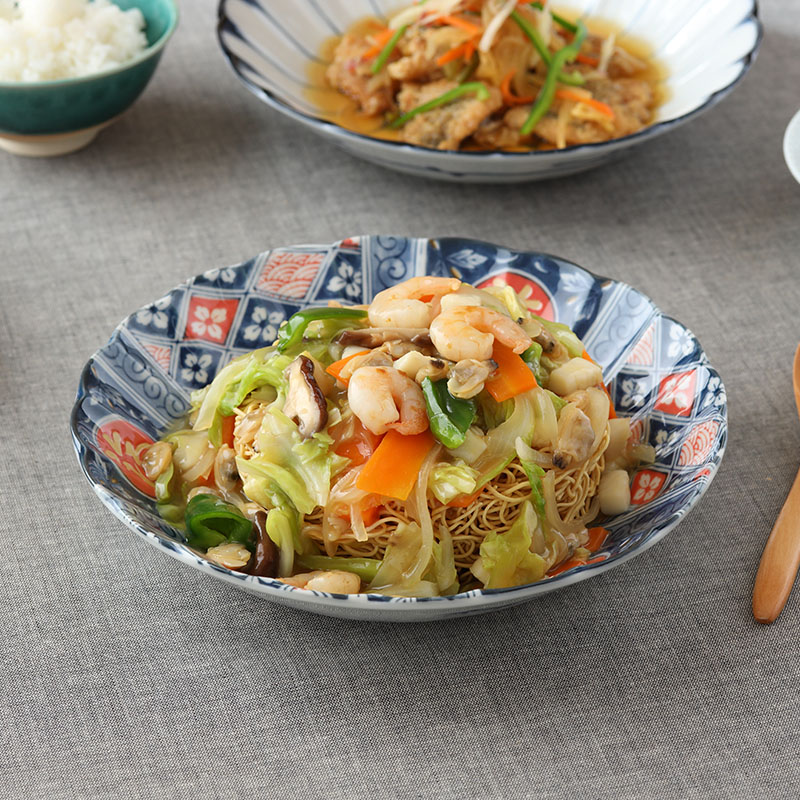 深皿 23.5cm 染錦 プレート お皿 皿 食器 和食器皿 和食器