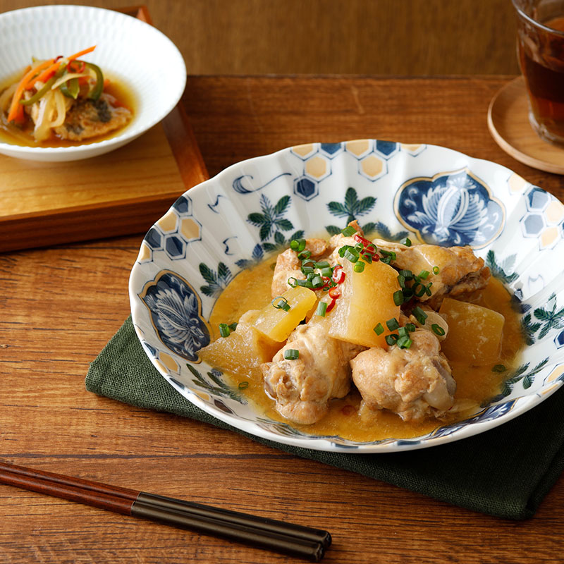 深皿 23.5cm 染錦 プレート お皿 皿 食器 和食器皿 和食器