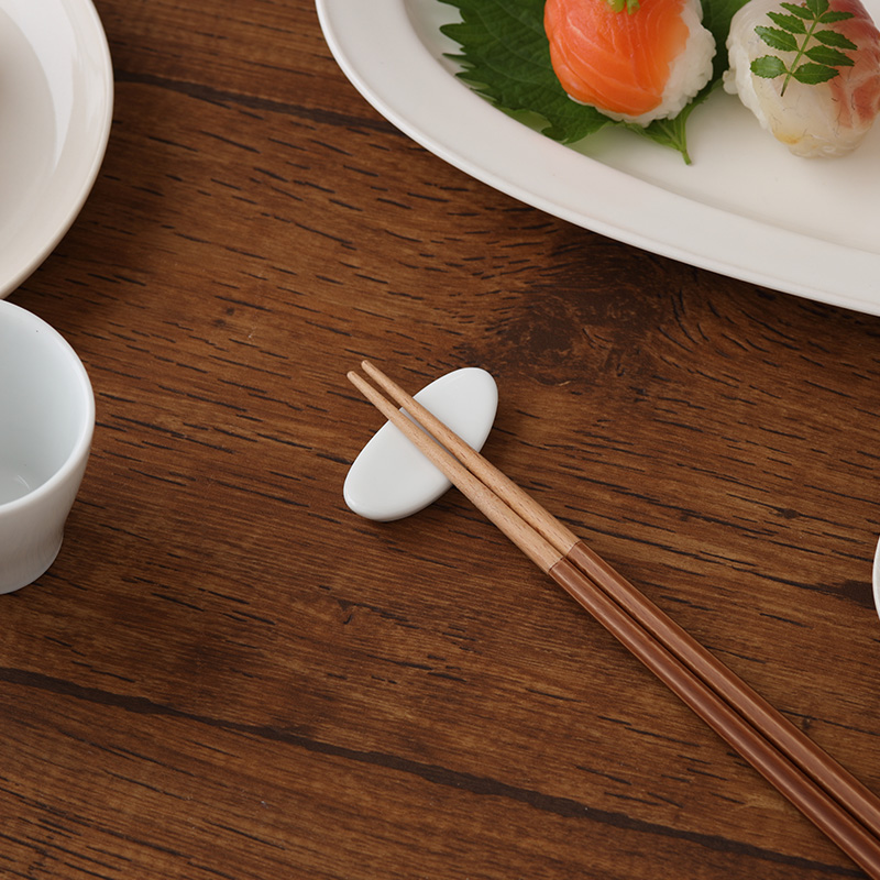 シンプル箸置き 楕円 5cm 白 和食器 おしゃれ モダン シンプル