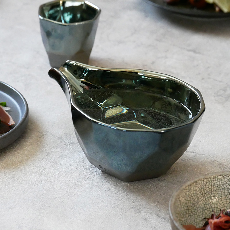 片口酒器 290cc つばめ工房 プラチナブルー酒器 徳利 冷酒 片口 日本酒