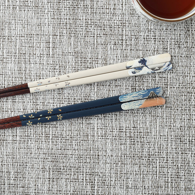 箸 23cm 天然木 滑り止め加工 富嶽三十六景