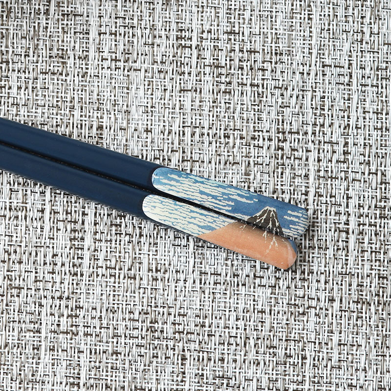 箸 23cm 天然木 滑り止め加工 富嶽三十六景 