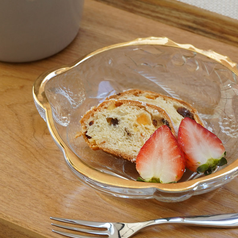 最大50%OFFセール】テディベア ガラスプレート 14cm ゴールドライン