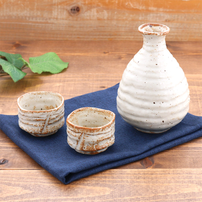 酒器セット 徳利2合・盃×2 手びねり