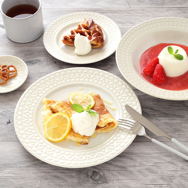 食器ギフト レース柄プレート・箸・箸置き2色ペアセット ホワイト×グレー 送料無料