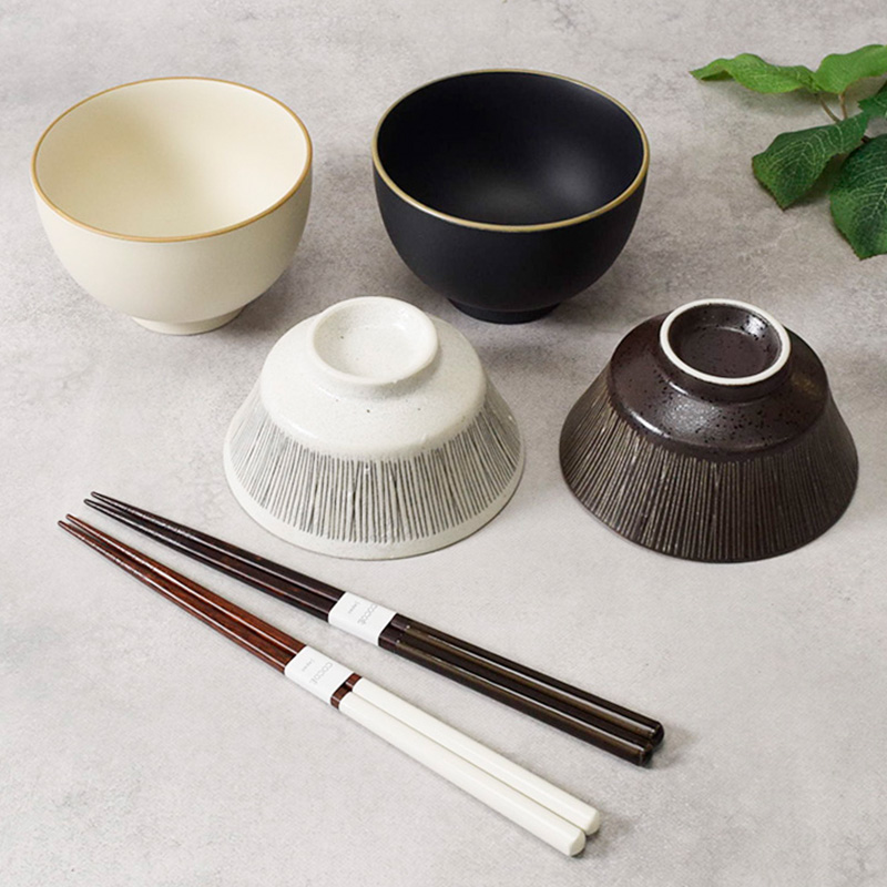 和食器ギフト Rim wireお茶碗＆お椀＆箸ペアセット モノトーン 送料無料