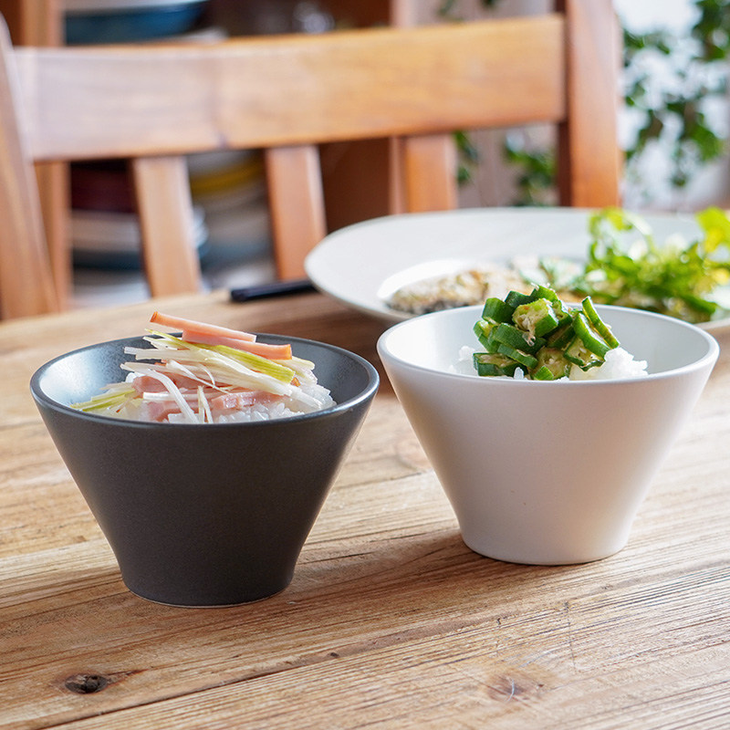 和食器ギフト Rice Bowl 12cm＆箸ペアセット 送料無料 チャコール×ホワイト