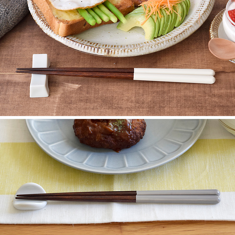 ほっこり水玉お茶碗＆お椀＆箸ペアセット 送料無料 グレー×白