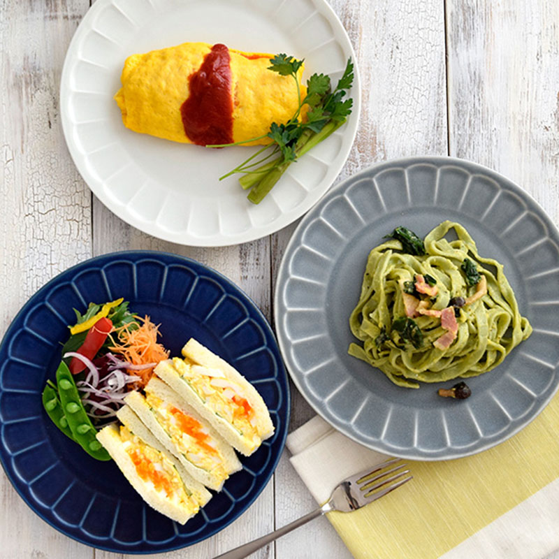 お花しのぎのリムプレート大小4枚＆箸 COCOE ペアセット