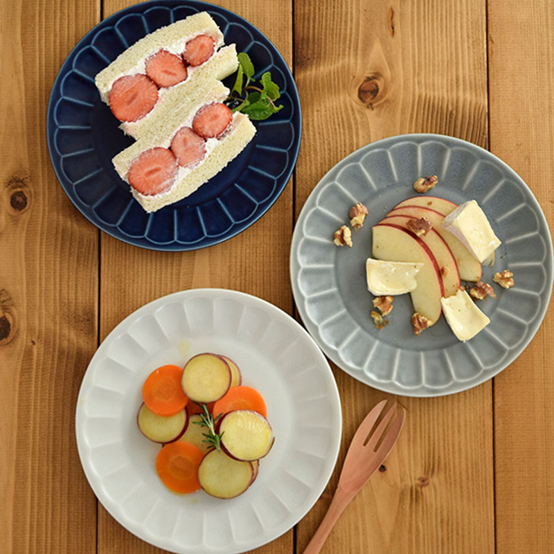 お花しのぎのリムプレート大小4枚＆箸 COCOE ペアセット