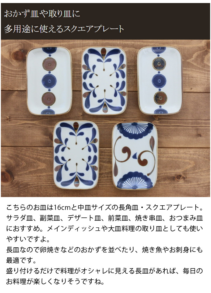 角皿5枚セット 16.5cm 南風