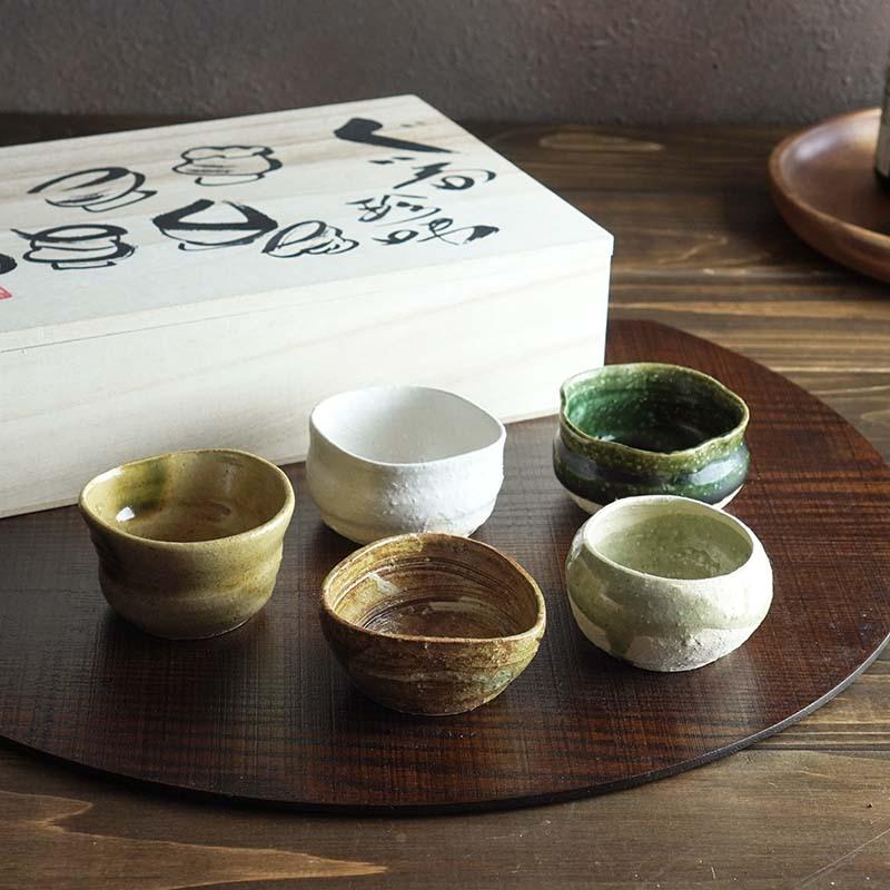 ぐい呑5種セット木箱入
